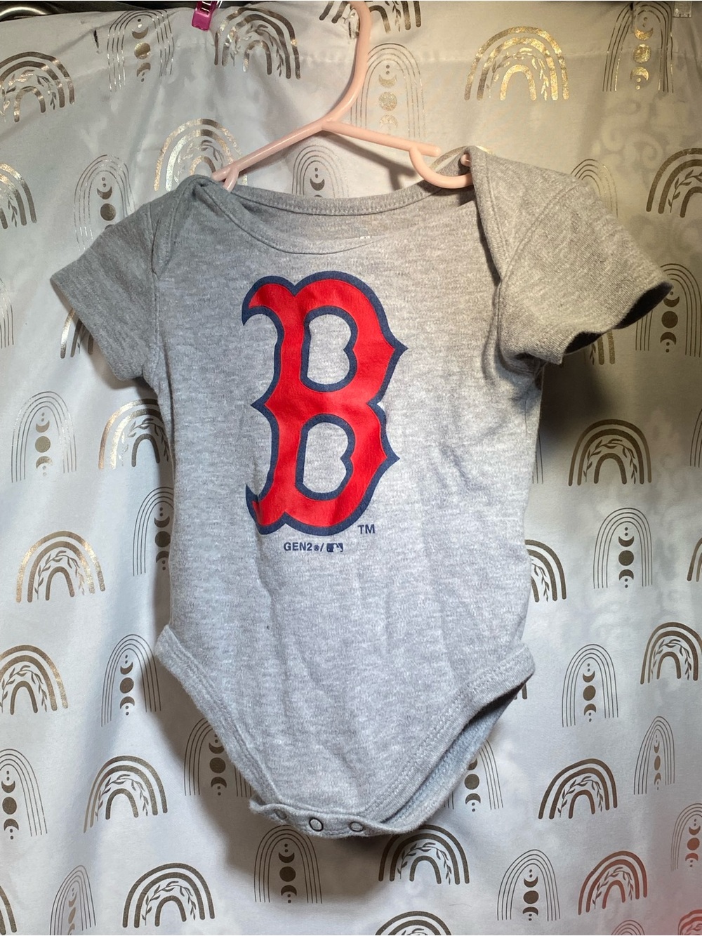 Genuine Merchandise Gray Infant Tee with White Logo Boston Redsox
